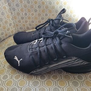 Puma Black Athletic Shoes with White Details